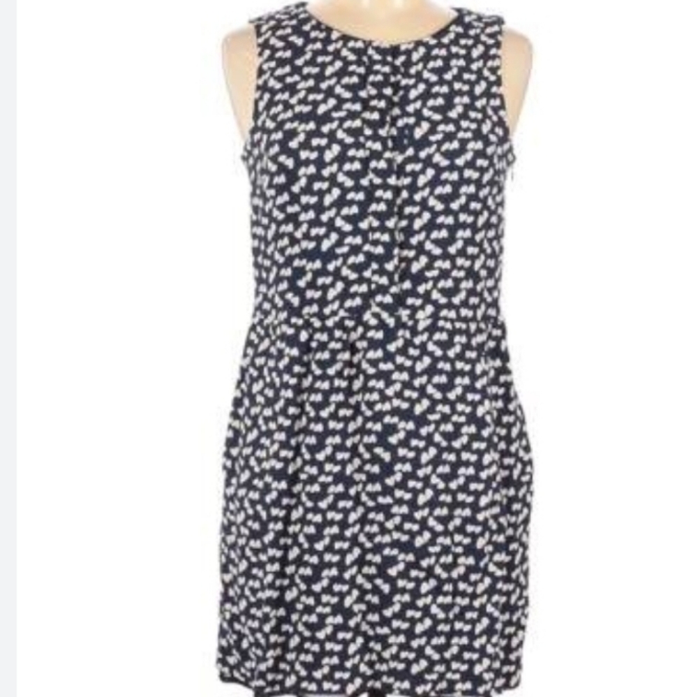 J.Crew Heart Dress 8 print business career sleeveless Capsule Casual work Preppy